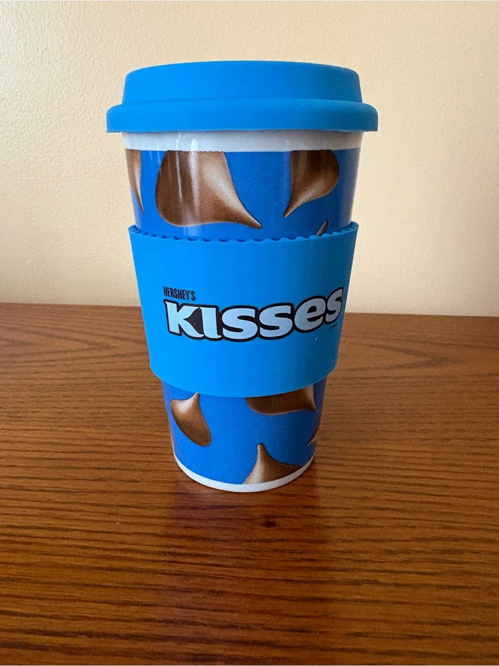 Hershey Kisses Blue Travel Mug with Silicone Sleeve